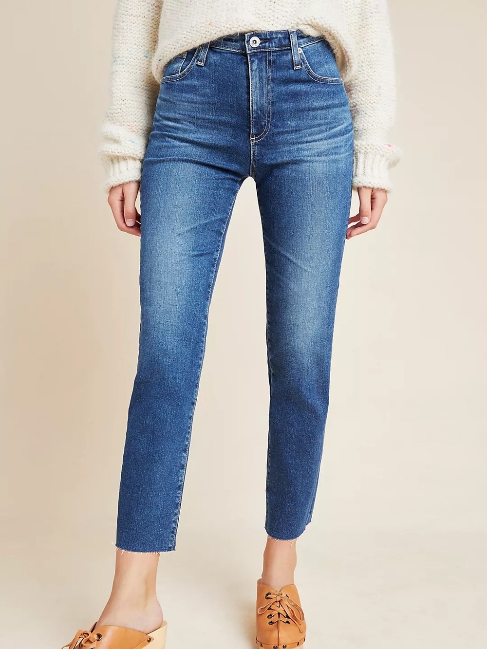 AG Adriano Goldschmied The Isabelle High-Rise Straight Crop Jeans Size 28